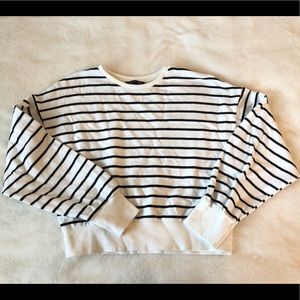 Striped crop sweater